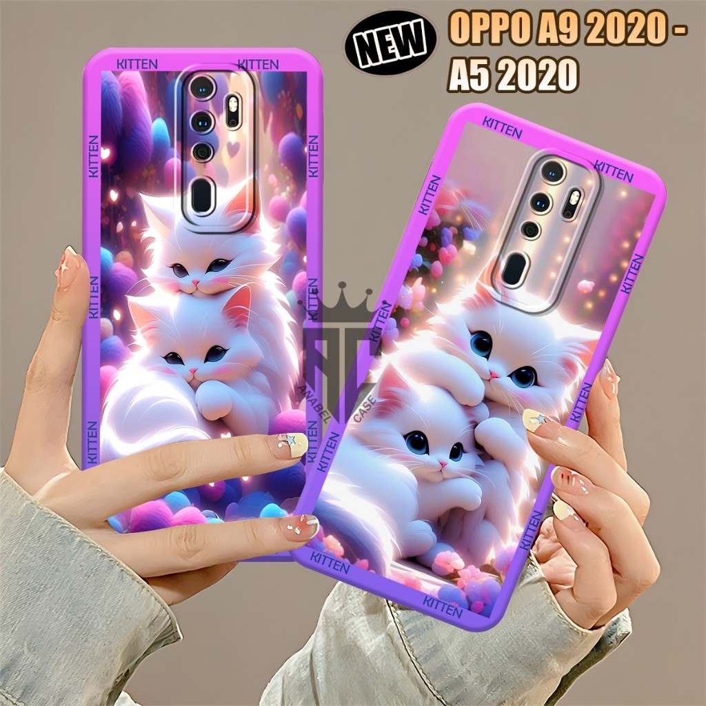 Softcase OPPO A5 2020 - Case OPPO A9 2020 Silicon Procamera Motif Wallpaper Kucing Cute - Case Hp - 