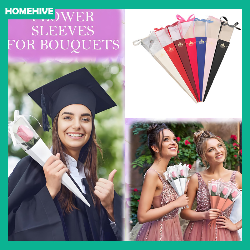 

10PCS Setangkai Bunga Cantik Kekinian Hadiah Ulang Tahun / Single Rose Box / Plastic Single Flowers Cellophane