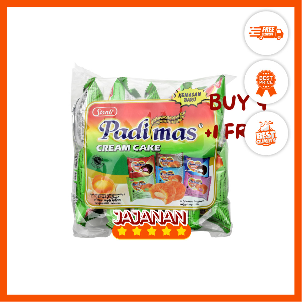 

[BELI 4 GRATIS 1] Bolu Padimas Cream Cake Lembut Rasa Coklat/Vanila/Pandan/Stroberi Isi 10 pcs | Jajanan Snack Grosir Termurah