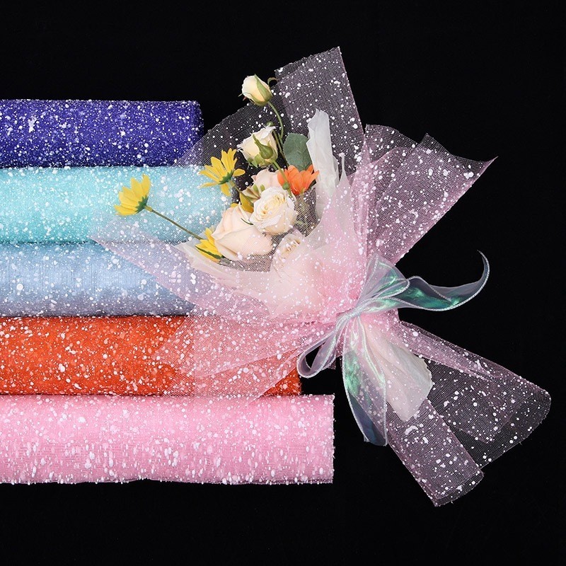 

[ 1 ROLL ] Flower Wrapping Tile Salju Snow Mesh Korean Wrapping Tile Salju Buket Bunga ROLL18