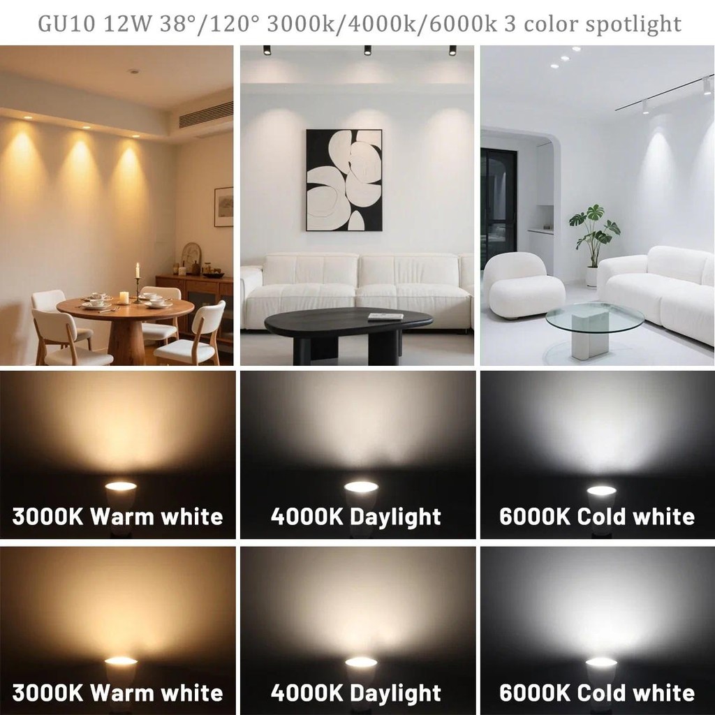 5PCS Hight Power 1080LM LED Spot Light Bulb 12W 220V 240V Lamps Warm Light Cool Lighting Smd2835 for