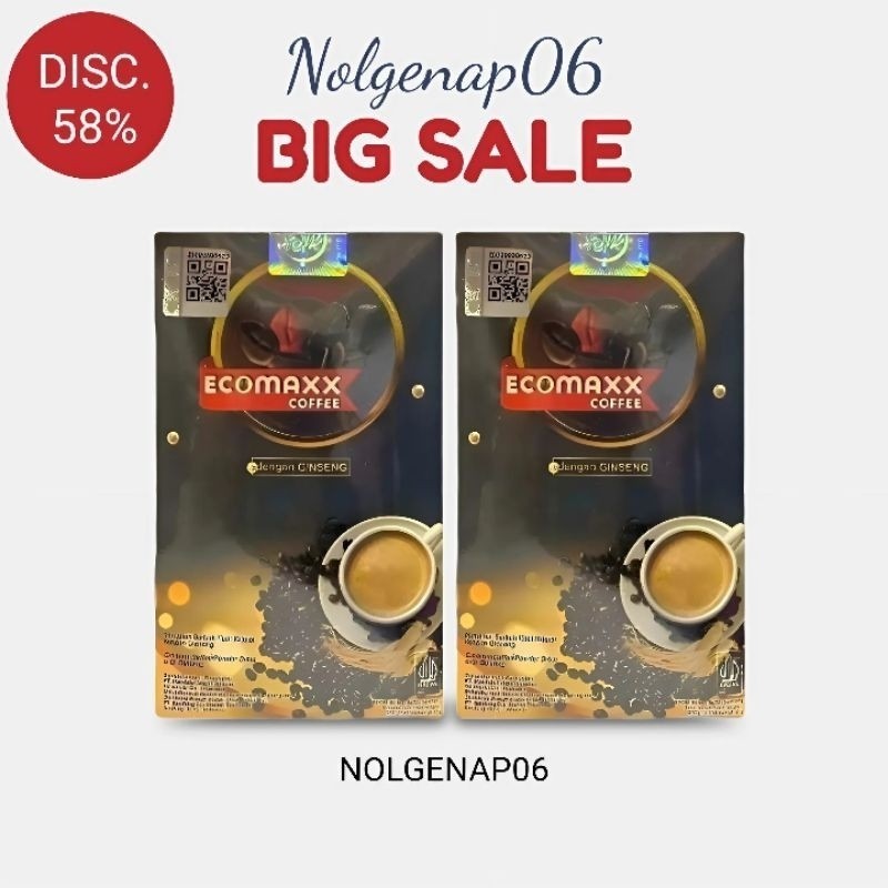 

Ecomaxx coffee original 100% - bpom 1 box isi 10 sachet