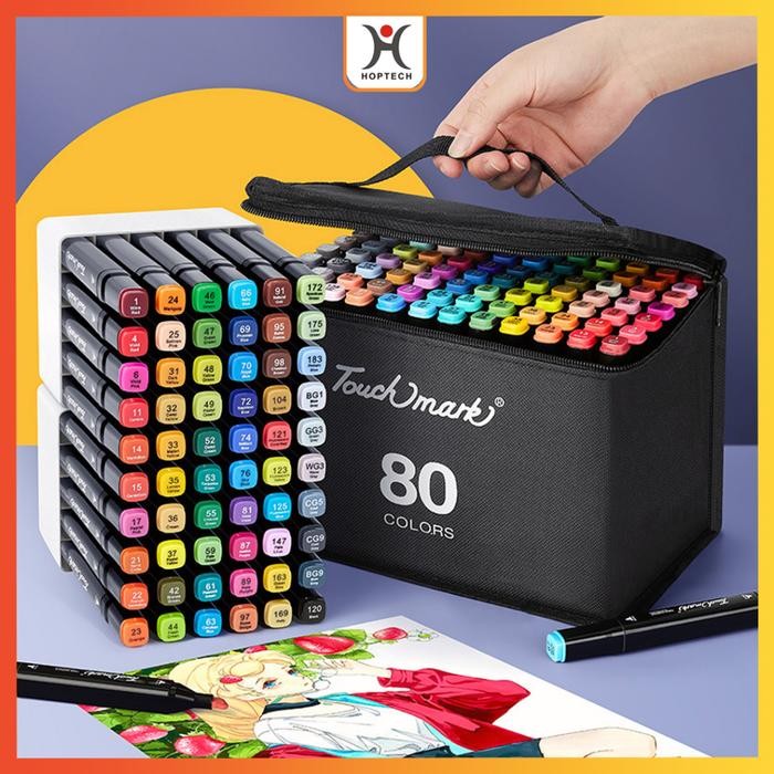 

Aimilo Spidol Warna Warni 1 Set Sketch Marker 2 Tip Touch Marker 48/60/80 Warna - ISI 60