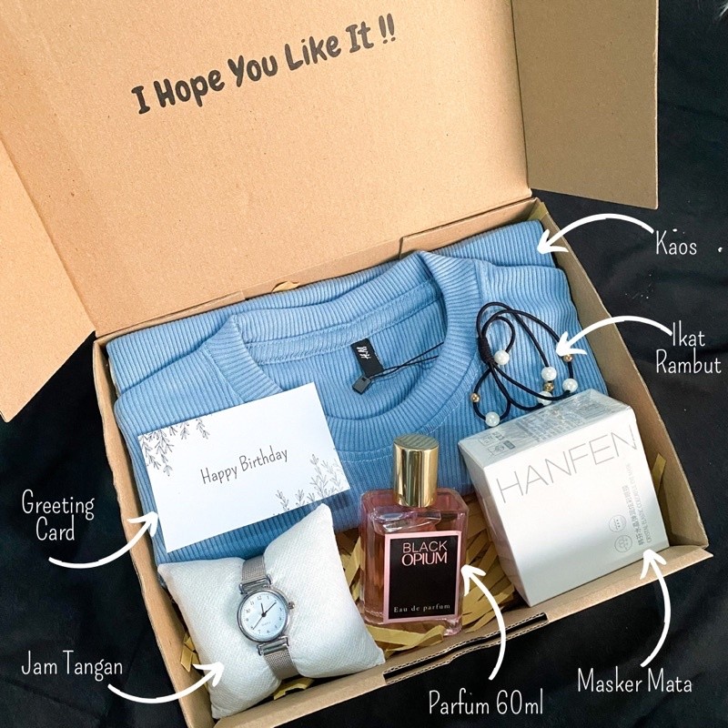 

[B6560]GIFT BOX KAOS RIB CEWEK/KADO PACAR/KADO ULANG TAHUN/HAMPERS LEBARAN/HAMPERS RAMADAN/KADO VALENTINE/KADO ANNIVERSARY/KADO WEDDING/KADO WISUDA/HAMPERS NATAL/HAMPERS TAHUN BARU/KADO VALENTINE