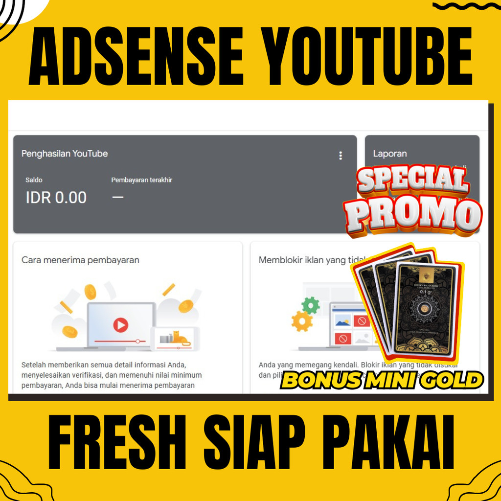 ADSENSE FRESH YOUTUBE UNTUK DAFTAR MONETISASI