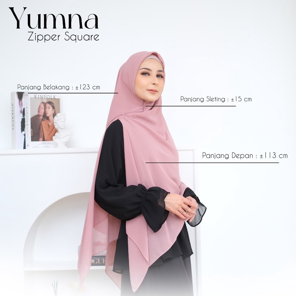 Yumna Zipper Square Hijab Instan Ceruty Premium