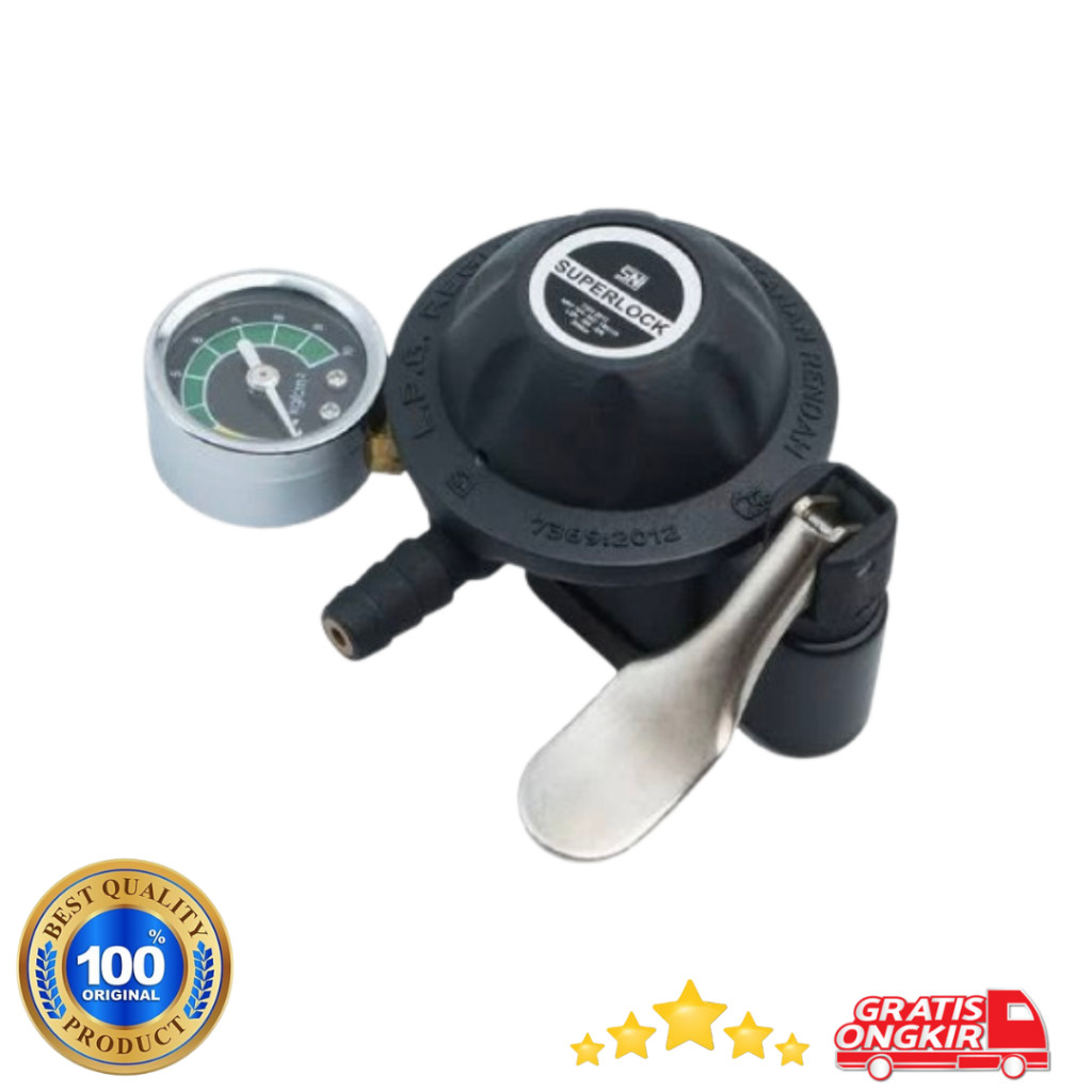 Regulator Gascomp SUPERLOCK GRS-01 Kompor Anti Bocor Pemasangan Mudah SNI