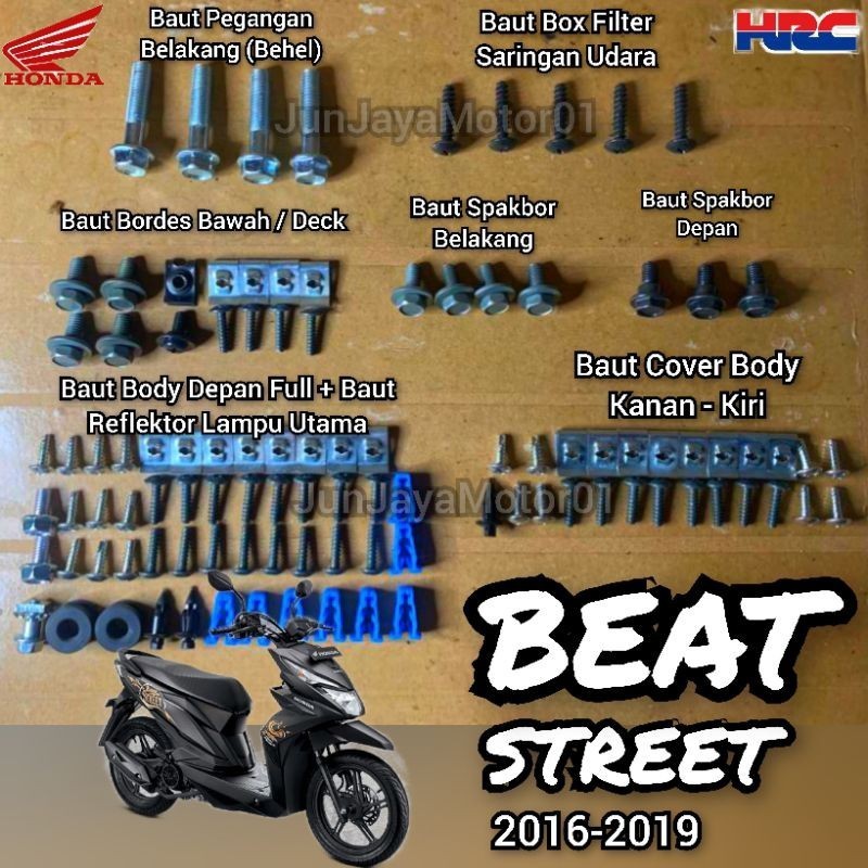Baut Lengkap Full Set Body Honda Beat Street 2016-2019 / Baut Lengkap Fullset Bodi Honda Beat Street