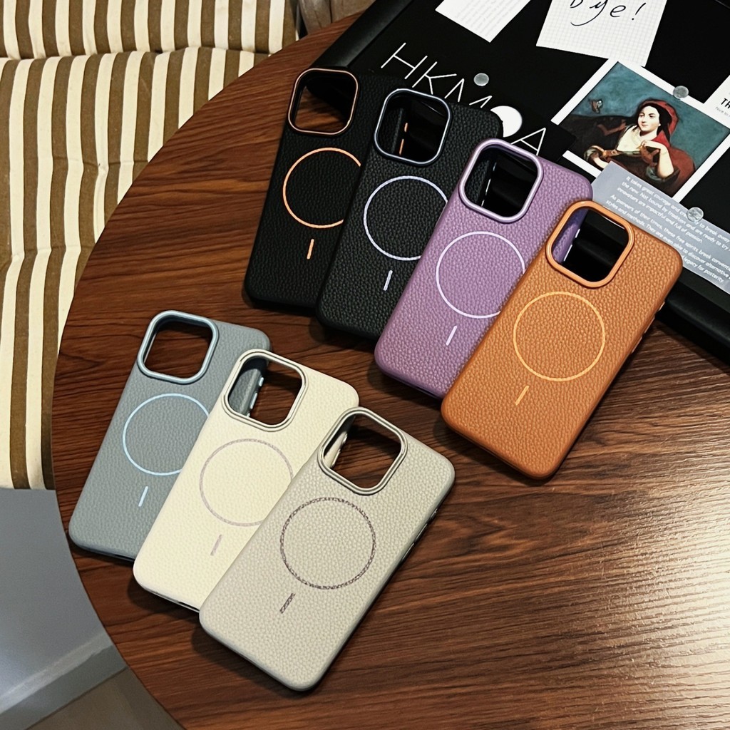 Soft Case Silikon PREMIUM Calfskin Luxury leather Magsafe Magnetic Wireless Charging Anti Tekstur Ku