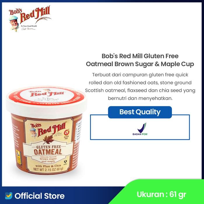 

BEST SELLER Bob's Red Mill Gluten Free Oatmeal Brown Sugar & Maple Cup 61 gr - Exp Jauh