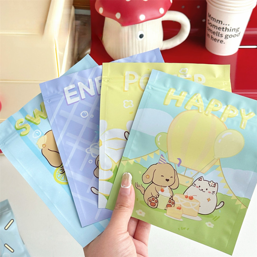 

20/50 pcs Summer Puppy Self Sealing Bag High Aesthetic Value Handmade Tent Gift Packaging Bag Candy Storage Bag