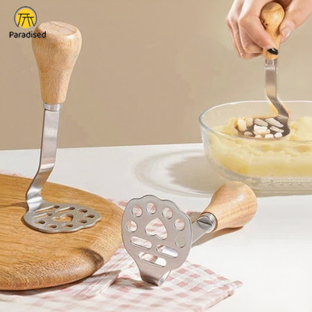 

Paradised Potato Masher Stainless Steel / Alat Penghancur Pisang Tipe Dorong / Potato Crusher
