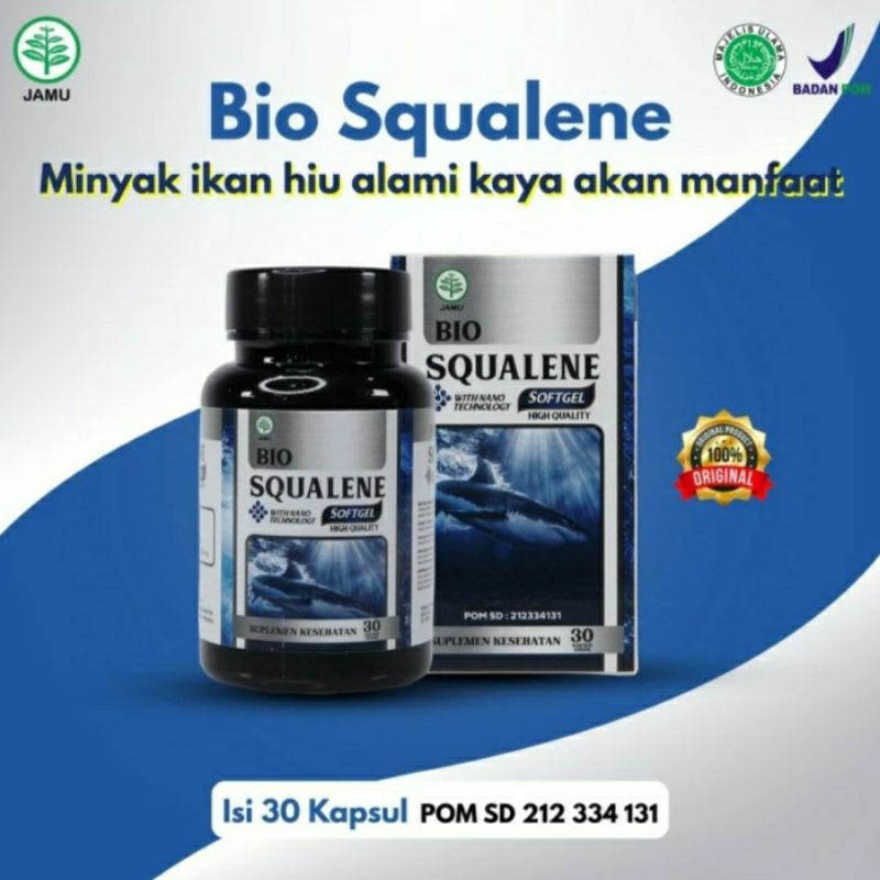 Bio Squalene omega 3 6 9 minyak hati ikan hiu vitamin multifungsi fish oil obat pelumas sendi nyeri 