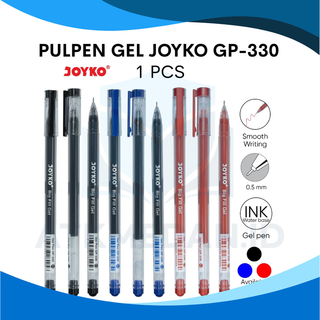 

PULPEN GEL JOYKO GP-330 TINTA HITAM 0.5MM BIG FILL PER PCS