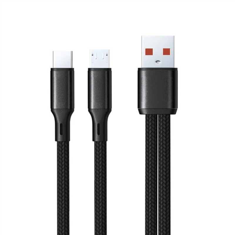 3X 6A Fast Charging Dual Port Type-C Splitter Charging Cable Powered Device Cord Powered Up TYPE-C+T