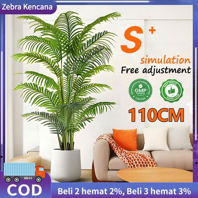 DAUN PALEM PLASTIK POHON 180CM 5AKELAS POHON PISANG ARTIFICIAL DAN POT PALSU DAUN DEKORASI POHON TAN