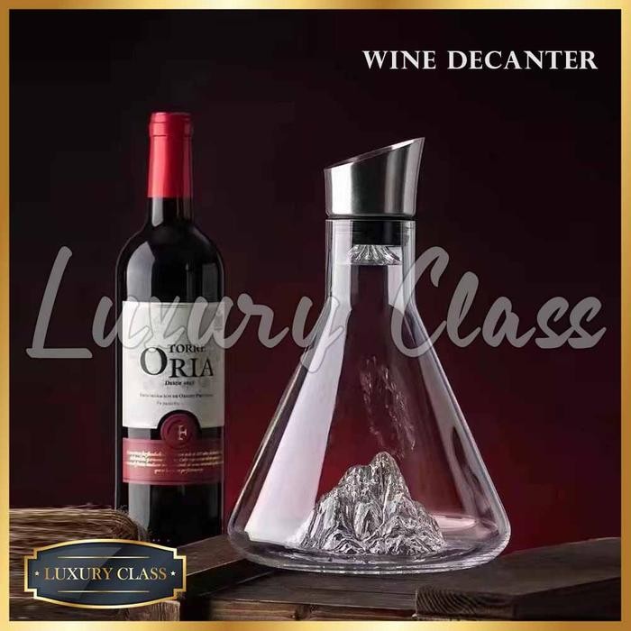 Wine Decanter Crystal with Built-In Wine Aerator, Botol Anggur Kristal