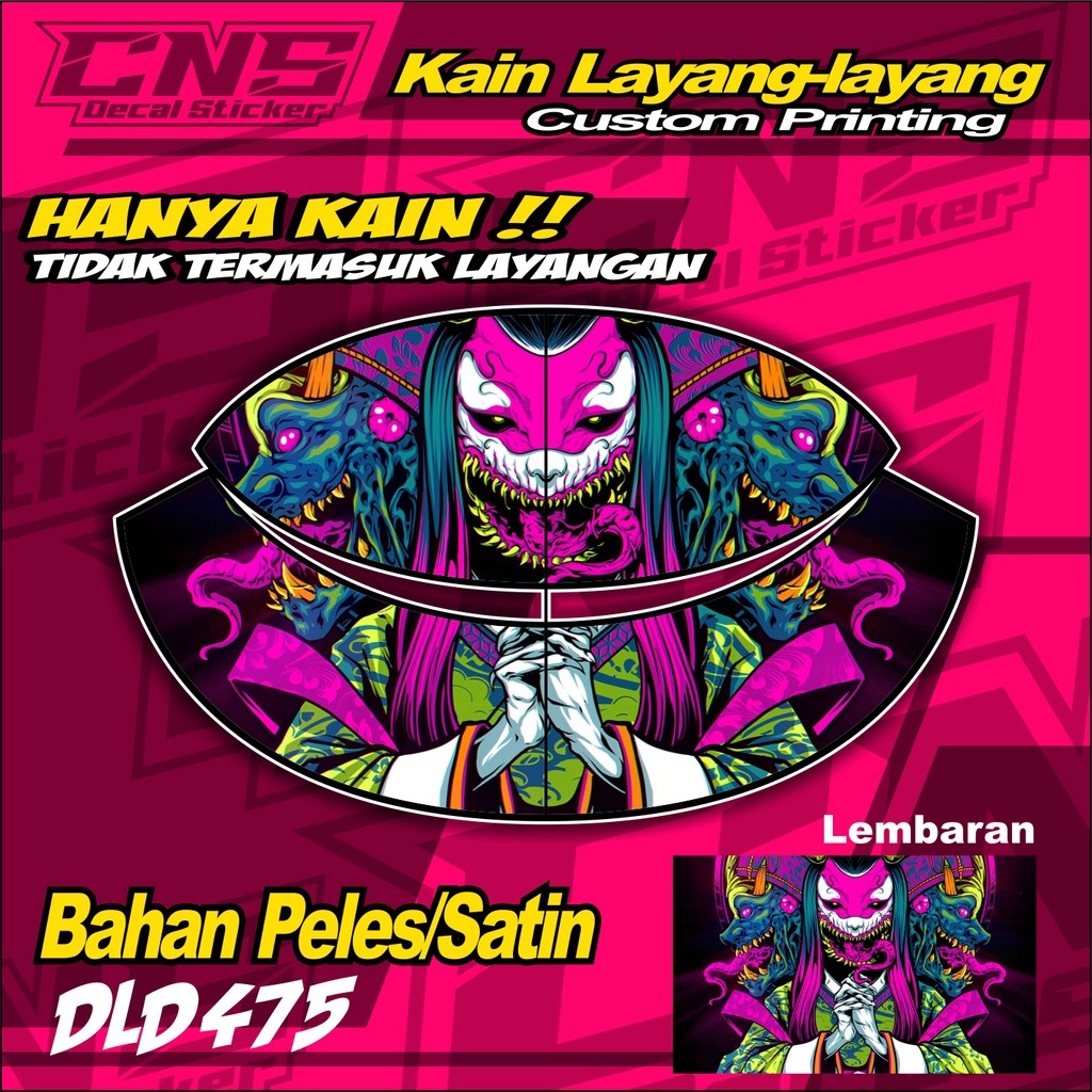

* Layang-layang Kain Lembaran Full Printing bahan Peles Satin High Quality (HANYA KAIN) *