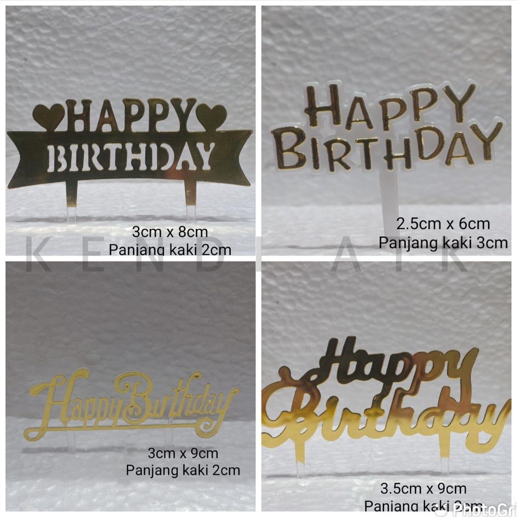 

*AMJ* ( ISI 25PCS) CAKE TOPPER versi GOLD METALIK tulisan "HAPPY BIRTHDAY