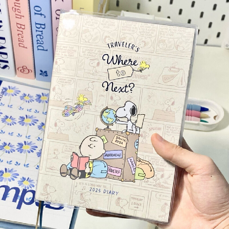 

New Japanese Cute Cartoon Peripheral Snoopy Doll Manga Color Page Handbook Student Schedule B6 Illustration Notes Notebook