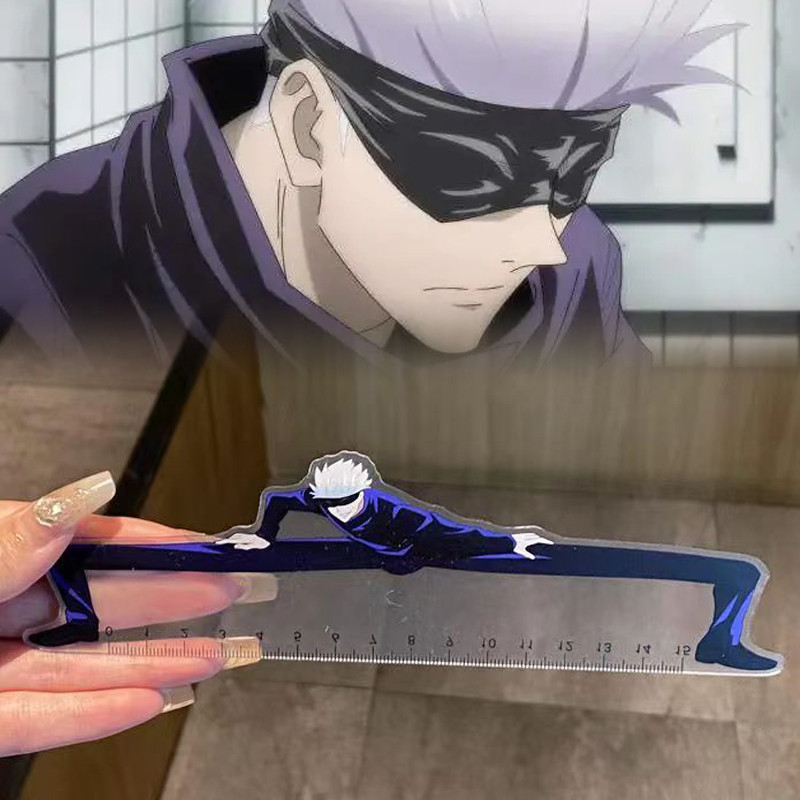 

15cm Creative Satoru Gojo Ruler Figure Acrylic Clear Jujutsu Kaisen Figurine Gojo Satoru Straight Ruler Japanese Anime Decor