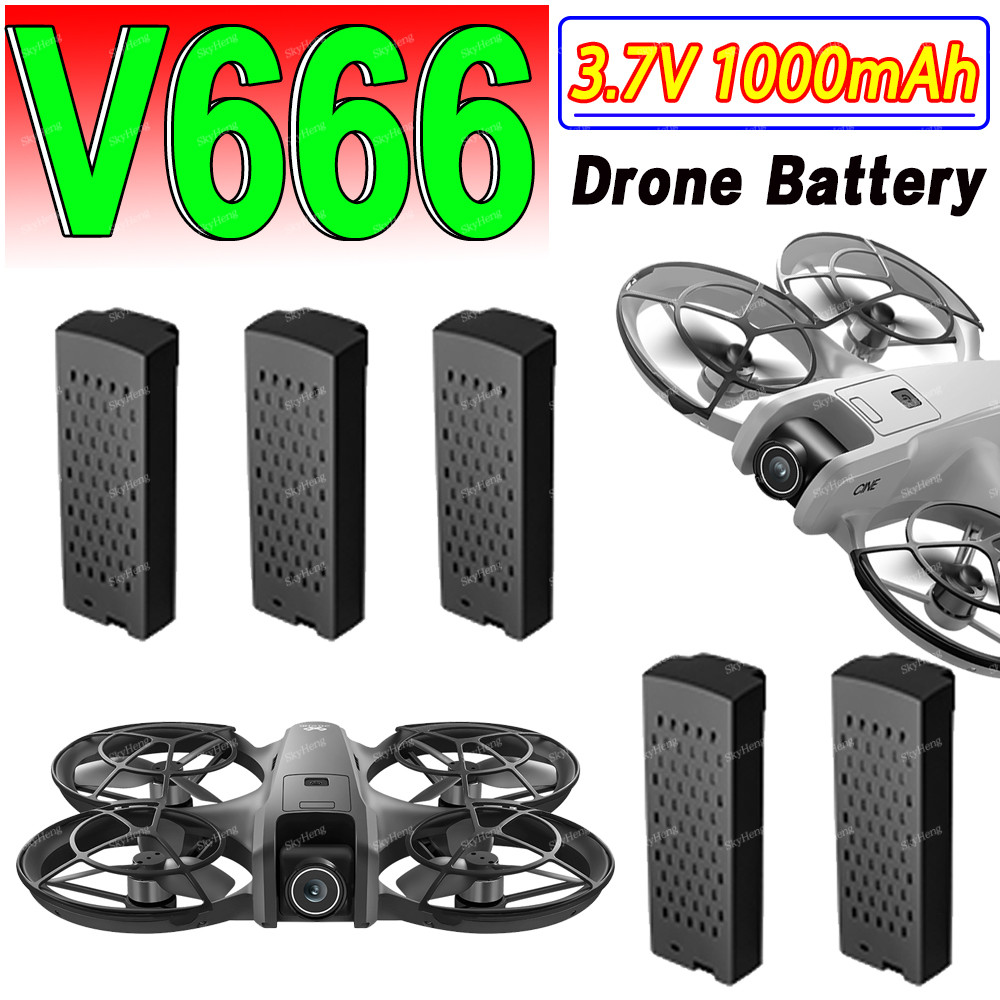 al Drone Battery For V666 8K Drone 3.7V 1000Mah Battery For V666 Drone Accessories Parts