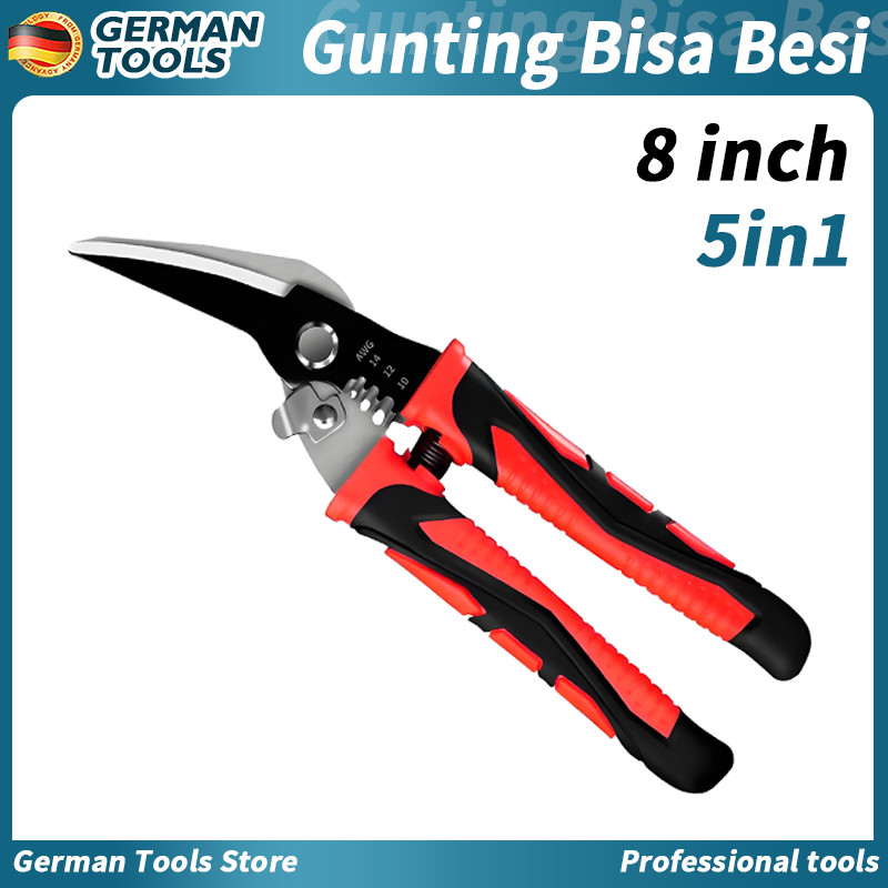 German Tools Gunting Logam Besi serbaguna gunting（COD）korea gunting holo seng baja ringan soligen NT