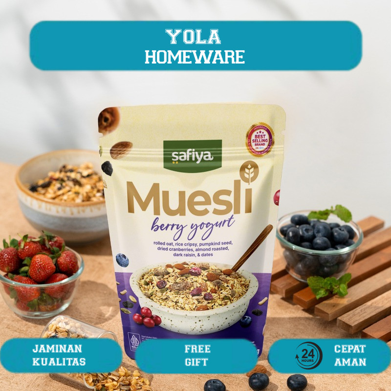 

Muesli Safiya 1 kg Berry Yogurt Original – Sereal Oatmeal Dried Fruit Sarapan Sehat Makanan Ringan | Healthy Food