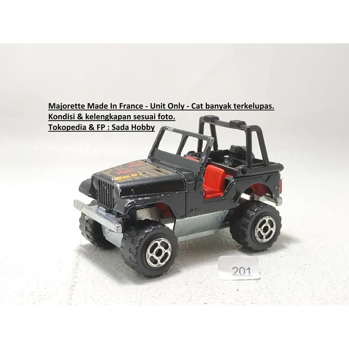 AD99 Diecast Majorette Jeep CJ-7 4x4 France Hitam Unit Only
