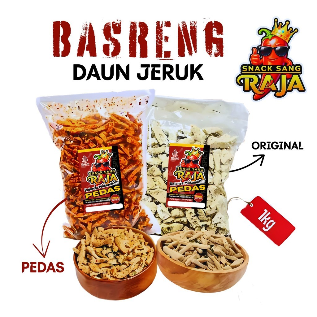 

Snack Sang RAJA - Basreng Pedas Daun Jeruk 1kg Ori Daun Jeruk Bumbu Cikruh Melimpah