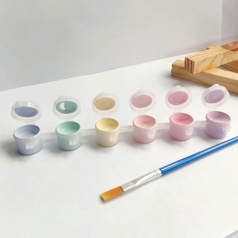 

[MSS] Cat Akrilik Acrylic Lukis Set 6 x 3 ML / Kemasan Mini Pot 6 Warna 3ml