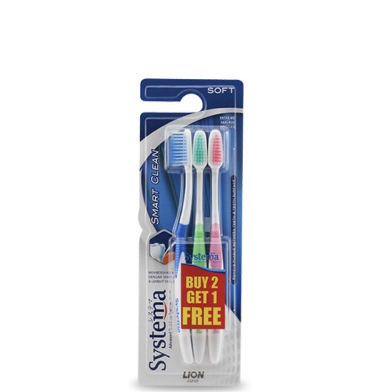 Systema Sikat Gigi Smart Clean Isi 3 Pcs - aprianmarvinamutiara