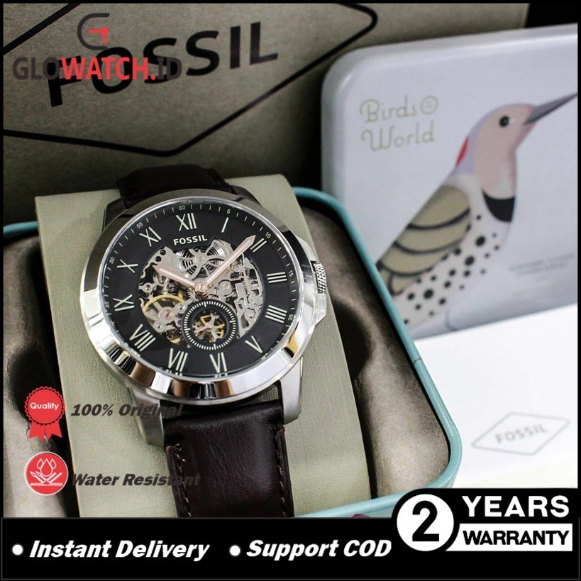 [Promo] Jam Tangan Pria FS ME3095 / ME 3095 Grant Automatic Black Dial Brown Original (Garansi 2 tah