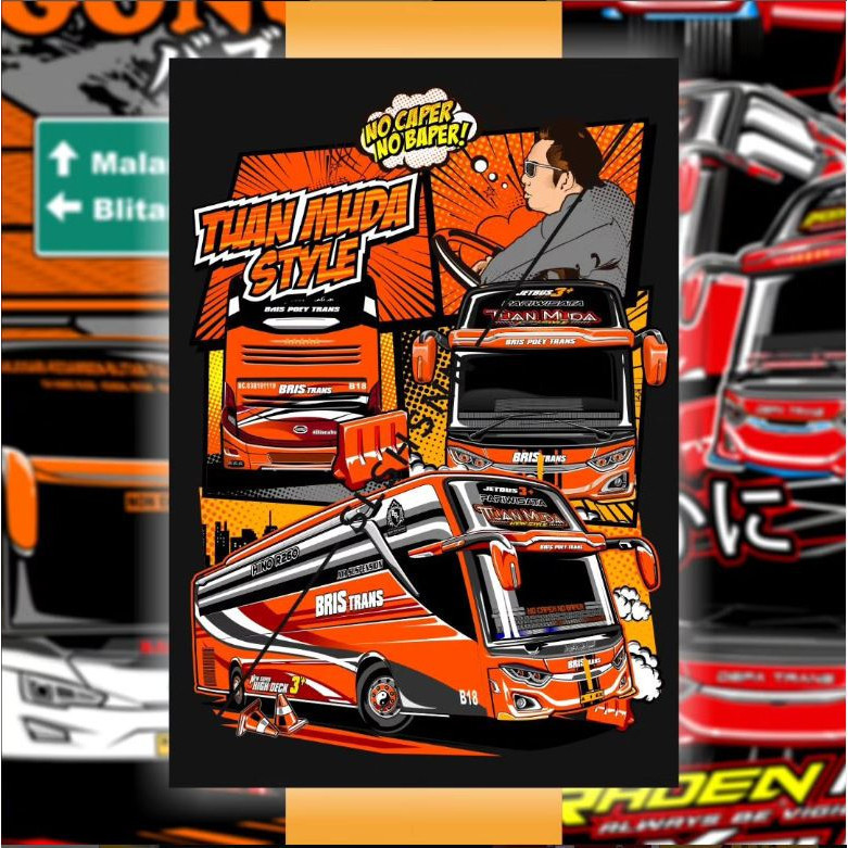 Stiker Bus Mania Bus Artis Tuan Muda Style