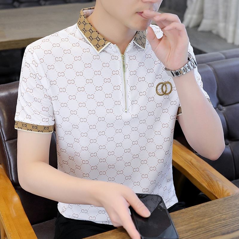 Kaos Kerah Pria Ritsleting Kaos Polo Remaja Ramping