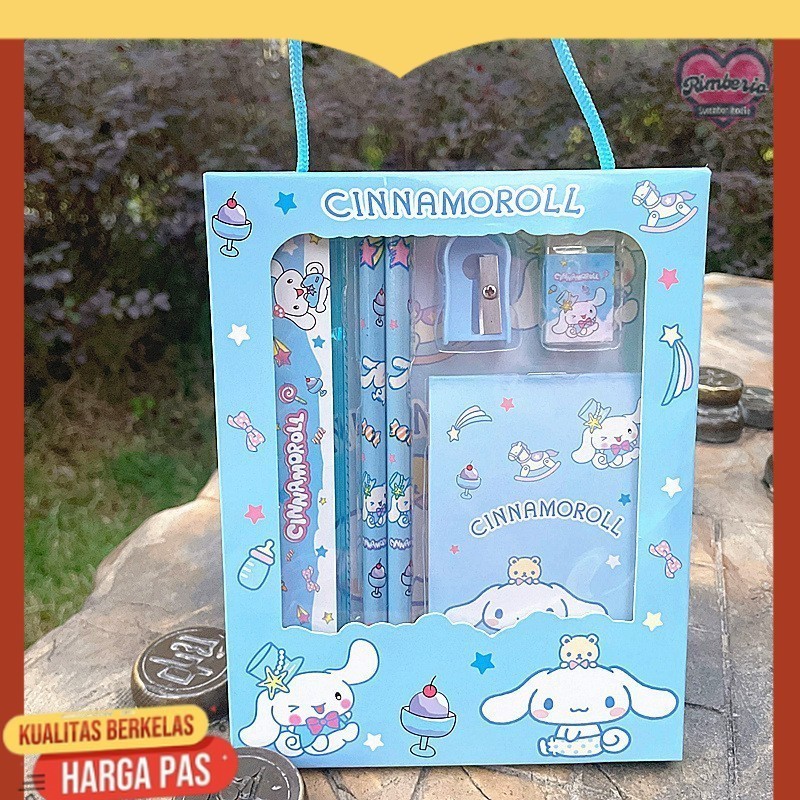 

PENSIL SET SANRIO KUROMI CHINAMOROL MELODY - SET ALAT TULIS 6 IN 1 MOTIF SANRIO ATK Set Kuromi and Friends Alat Tulis Lengkap Anak Kuromi Melody Pensil serutan penghapus penggaris
