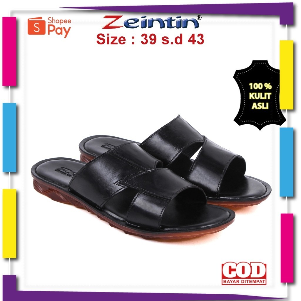 [PREMIUM ORIGINAL] Zeintin - Sandal Pria Zeintin | Bahan Kulit | Fashion Pria Sandal Pria Kasual For