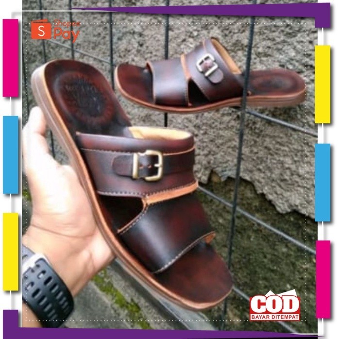 [PREMIUM ORIGINAL] COD sandal kulit asli#sandal kulit sapi asli#sandal pria kulit sapi asli#