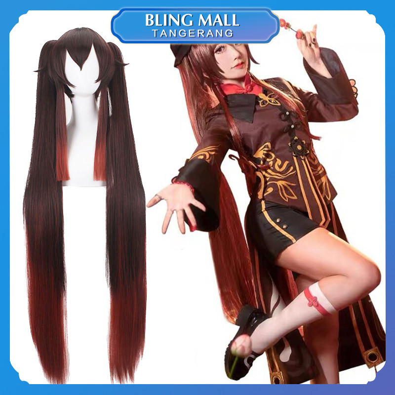 HUTAO COSPLAY WIG HITAM COKLAT GENSHIN IMPACT HUTAO ANIME GAME HU TAO