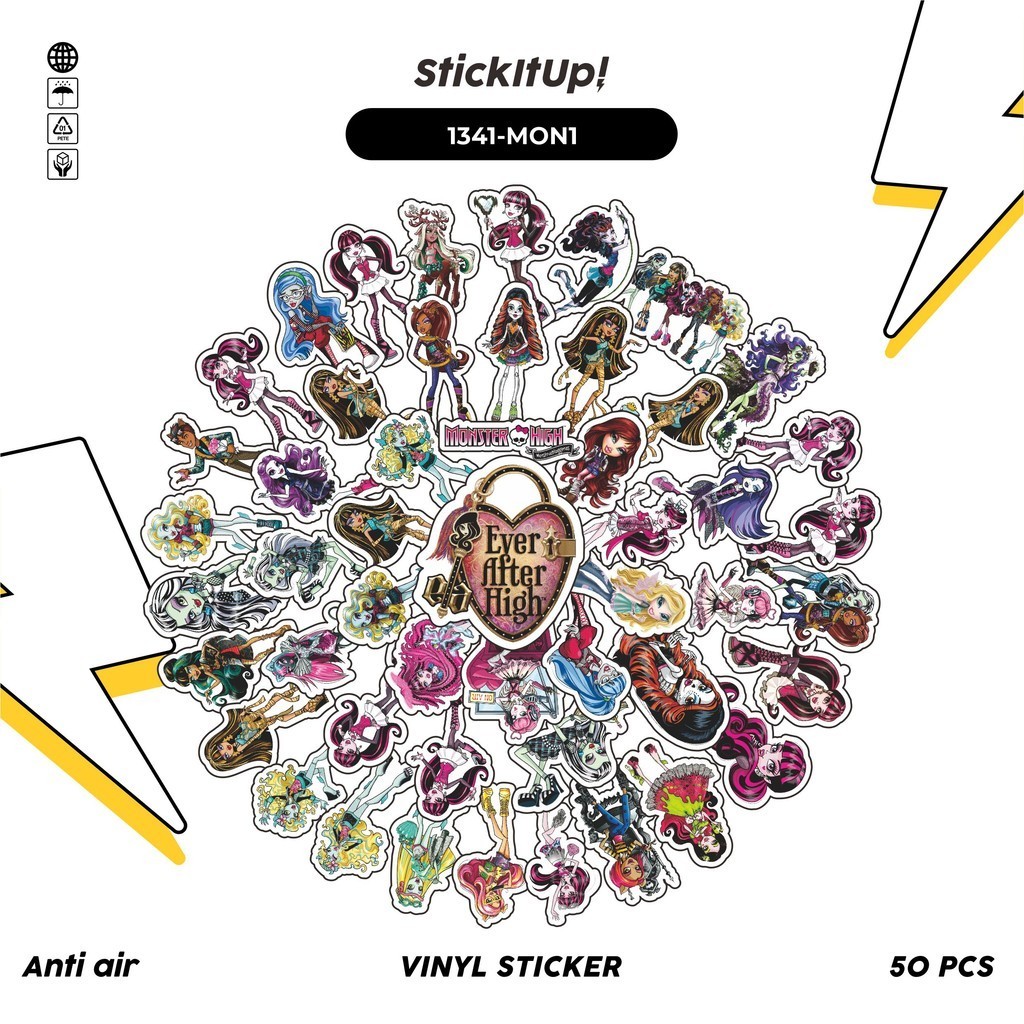 

COD✨ 100 Pcs Stiker Pack Monster High Series A Lucu Aesthetic Vynil Waterproof untuk Freebies Sticker Buku Journal Casing HP Laptop