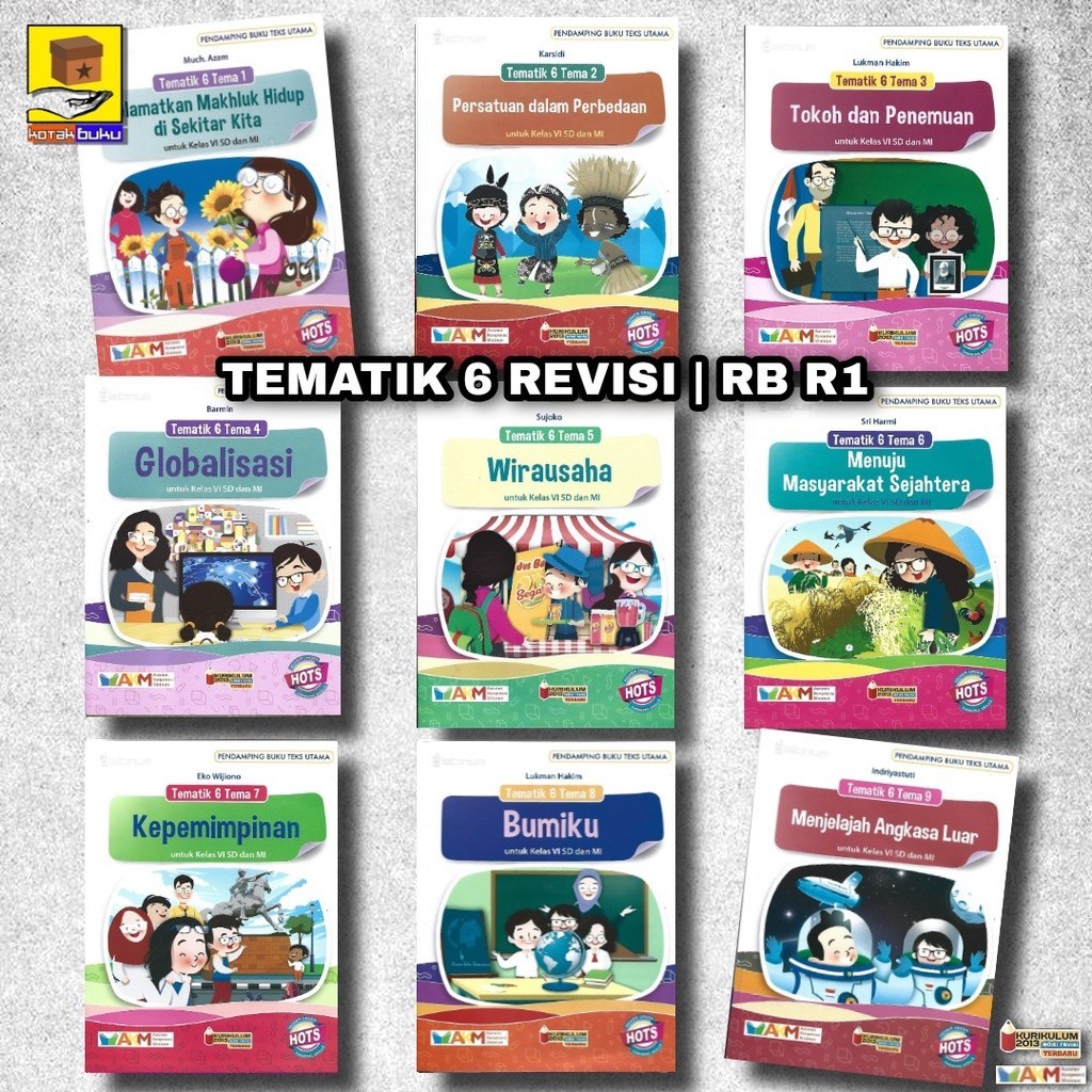 BUKU TEMATIK SD KELAS 6 TEMA 1 2 3 4 5 6 7 8 9 AKM -  HOTS PLATINUM SD MI / Buku Tematik Kelas 6 SD 