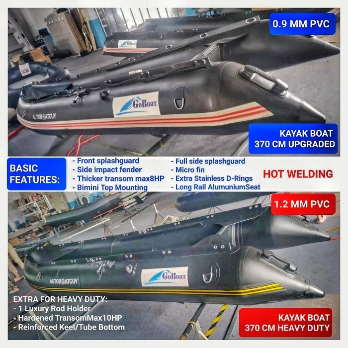 Perahu Karet PVC KAYAK BOAT KABOAT mancing (MODEL SATURN) Tebal Rigid