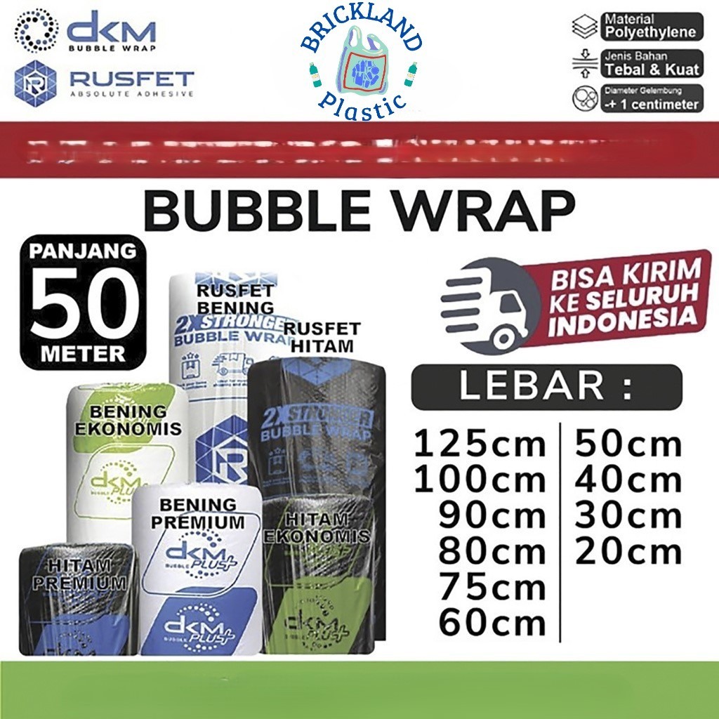

50 Meter Roll Plastik Bubble Wrap BENING DKM Plus / BUBBLE WRAP EKONOMIS PREMIUM MURAH