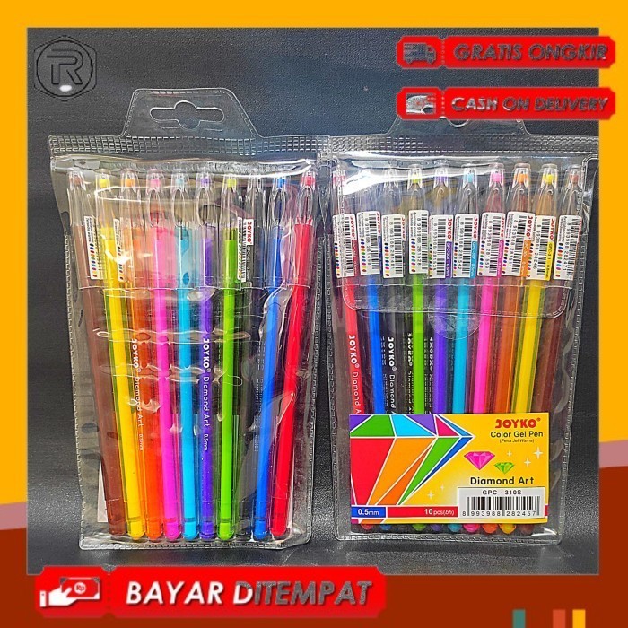 

PULPEN GEL, BOLPEN WARNA GEL DIAMOND GPC 310S JOYKO 10 WARNA