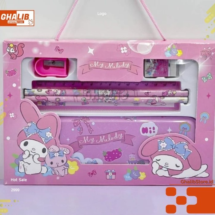 

KOTAK PENSIL KUROMI STUDY SET 107 SANRIO STATIONERY SET 6 IN 1 ALAT TULIS MY MELODY CINNAMOROLL - MELODY