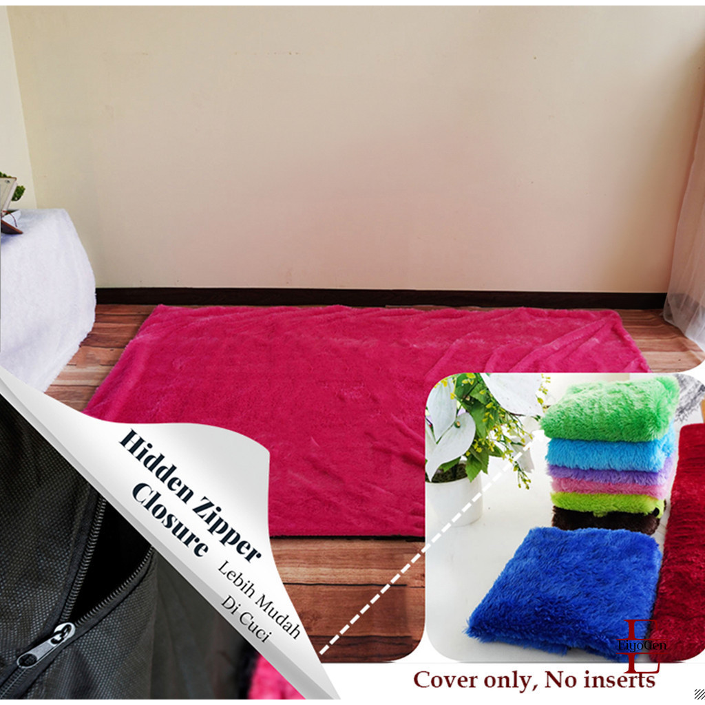 Sarung  / cover Karpet Bulu Rasfur Polos 200x120cm Kasur Lan /karpet bulu tebal / non anti slip LP