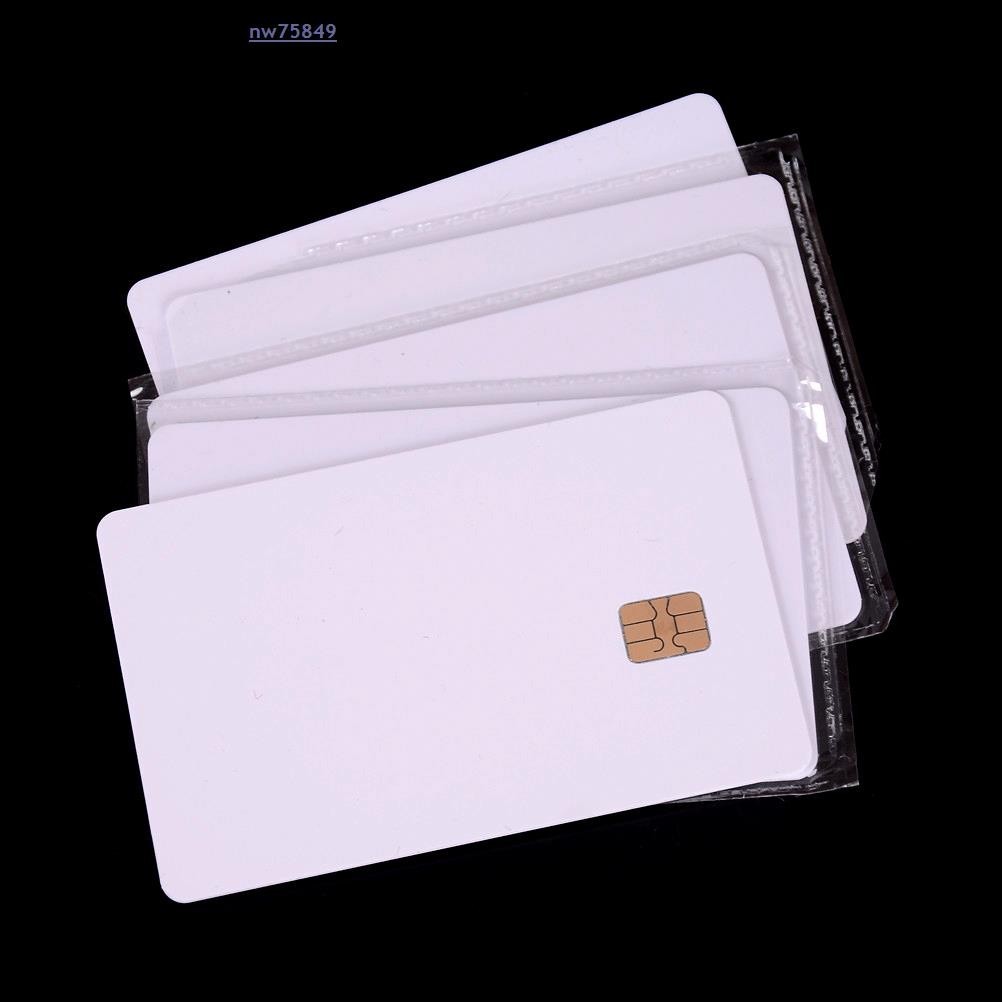 5 Pcs White Contact Sle442 Chip Smart IC Blank PVC Card With SLE4442 Chip Blank Smart Card Contact I