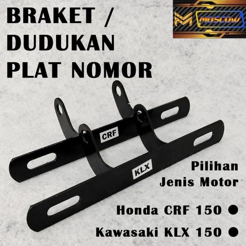 [ DELSER MOTOR ] Brecket Plat Dudukan Plat nomor CRF KLX 150 Pangkon Bracket Brecket Breket Braket P