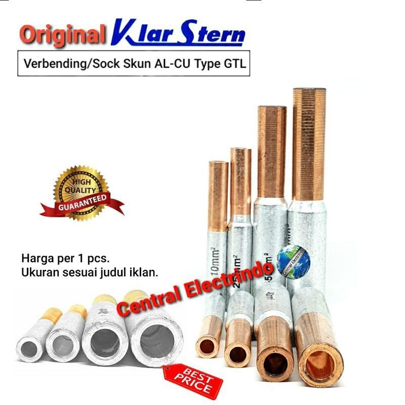 Verbending Bimetal AL-CU GTL 16-10mm Sock Skun/Kabel Konektor KlarStern.