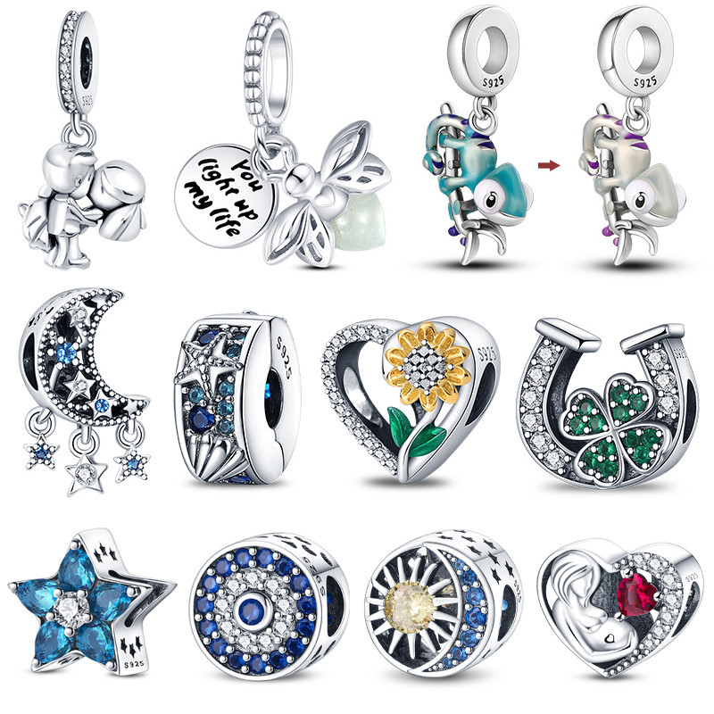 Glow in the Dark Firefly Charm Bead Fit Pandora Original Bracelet 925 Sterling Silver Chameleon Pen